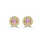 7P Argyle Pink Diamond Earrings | Yellow Gold