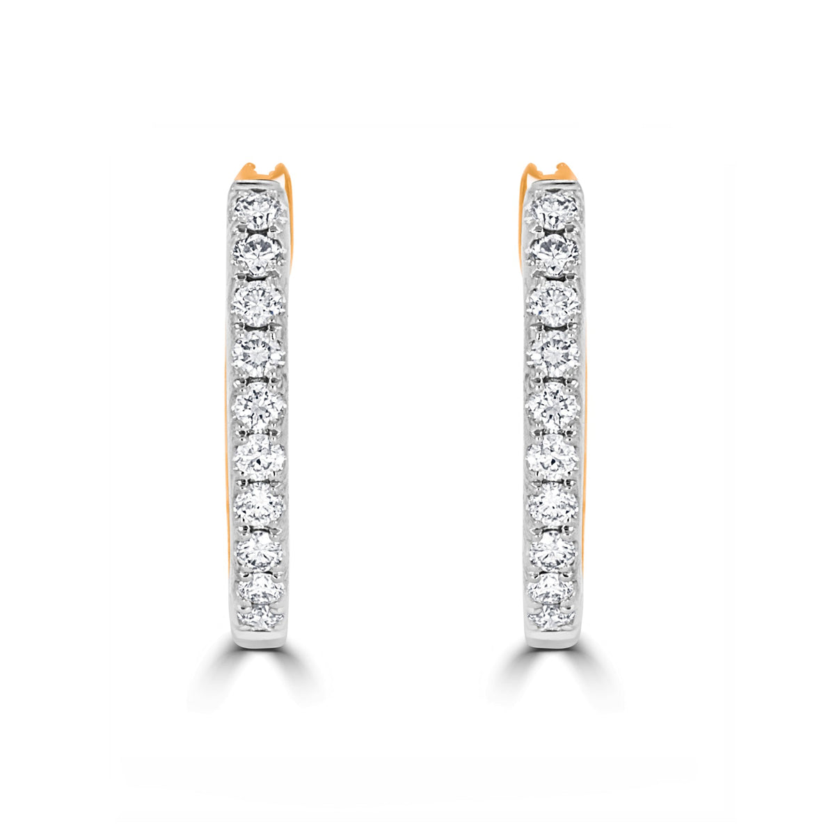Pink & White Diamond Hoop Earrings