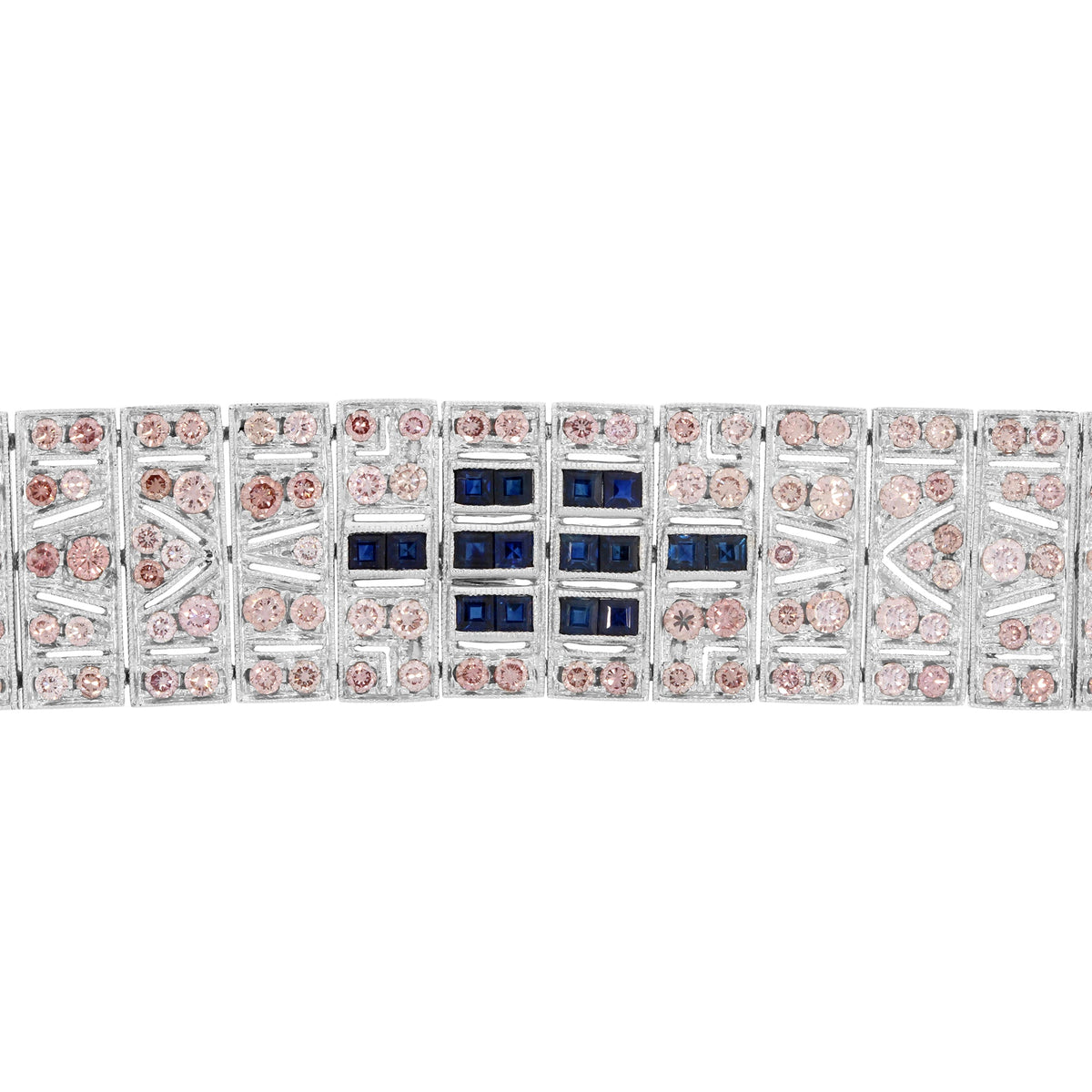 Argyle Pink Diamond & Sapphire Cuff - Rosendorff Diamond Jewellers