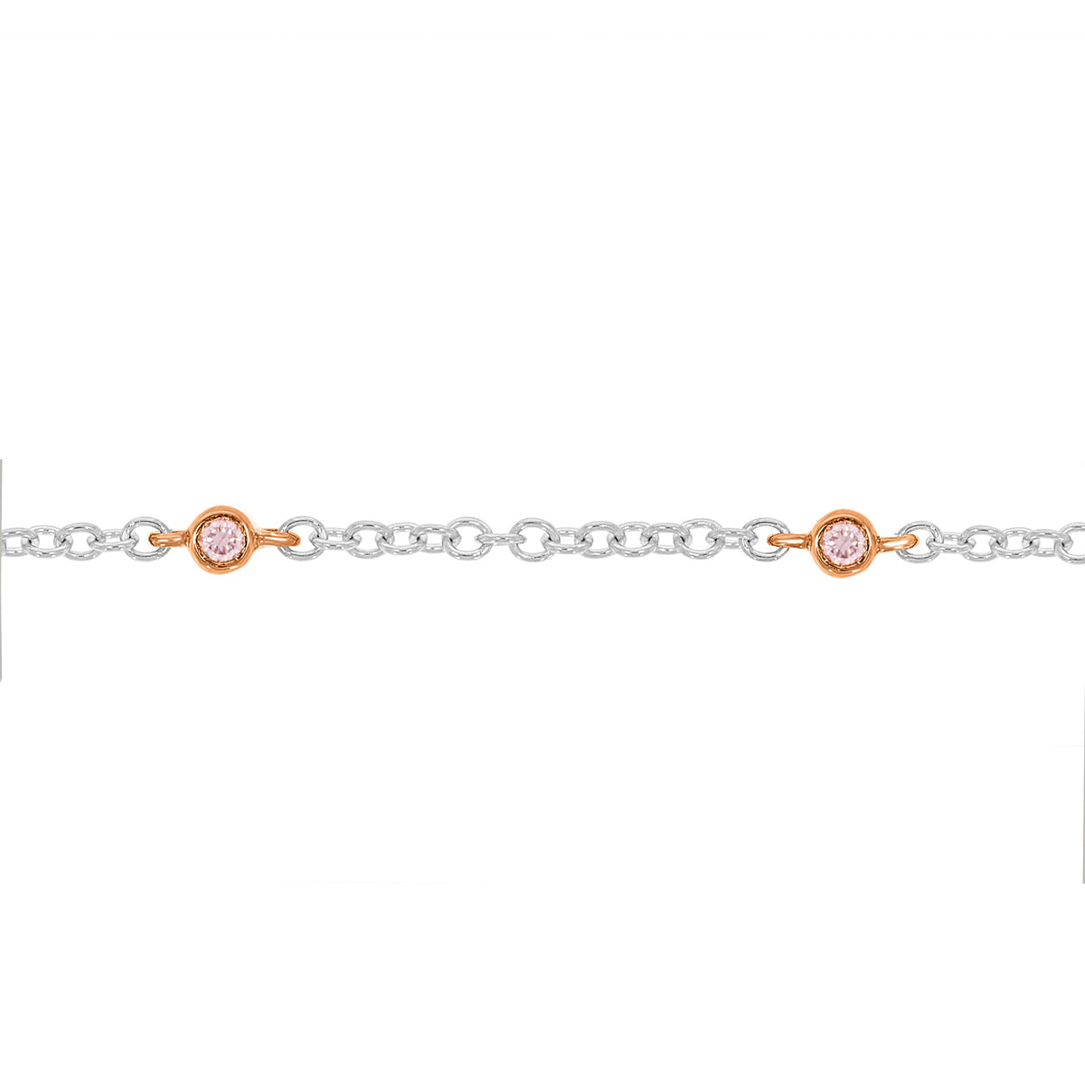 Pink Diamond Bezel Set Bracelet