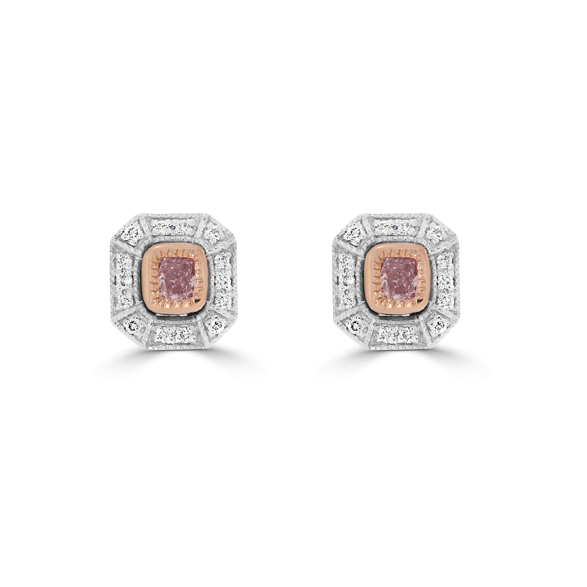Argyle Pink Cushion Pendant Earrings