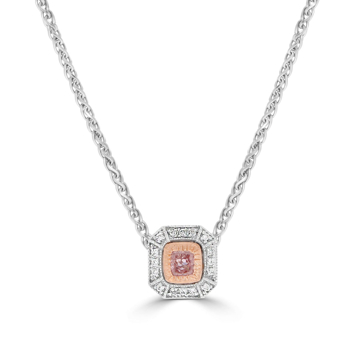 Art Deco Argyle Pink Diamond Necklace - Rosendorff Diamond Jewellers