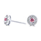Argyle Pink Halo Diamond Earrings