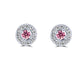 Argyle Pink Halo Diamond Earrings