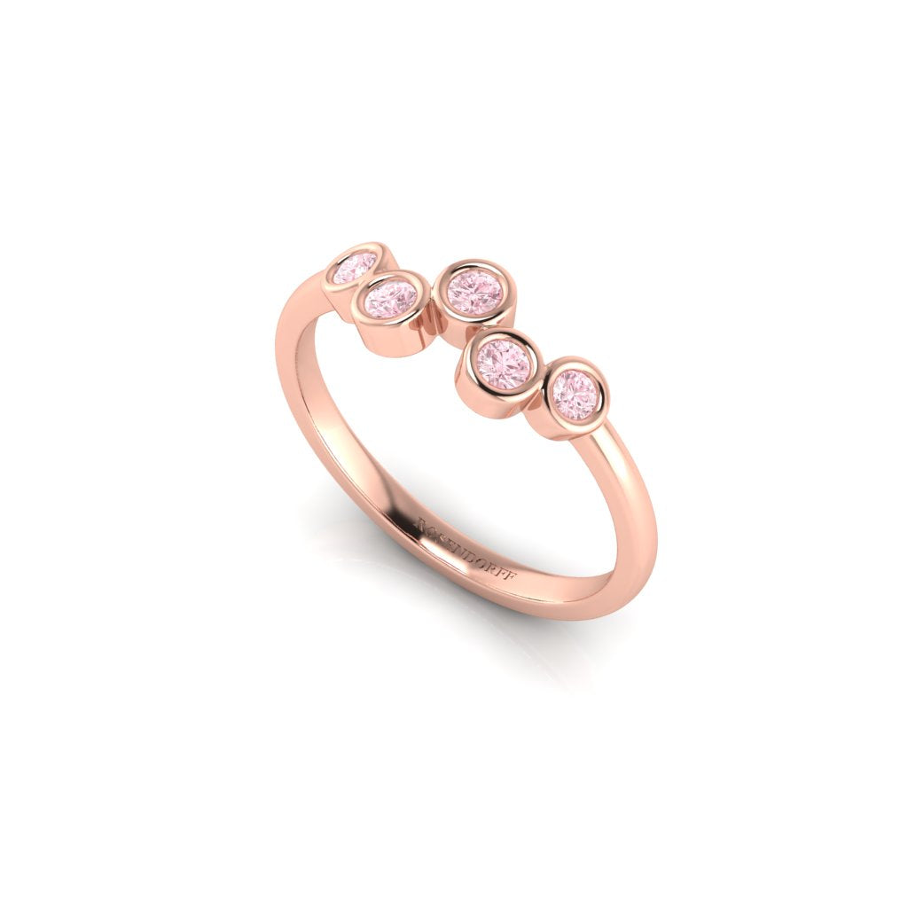 Eminence Pinks Five Stone Bezel  Valued at $3999.00