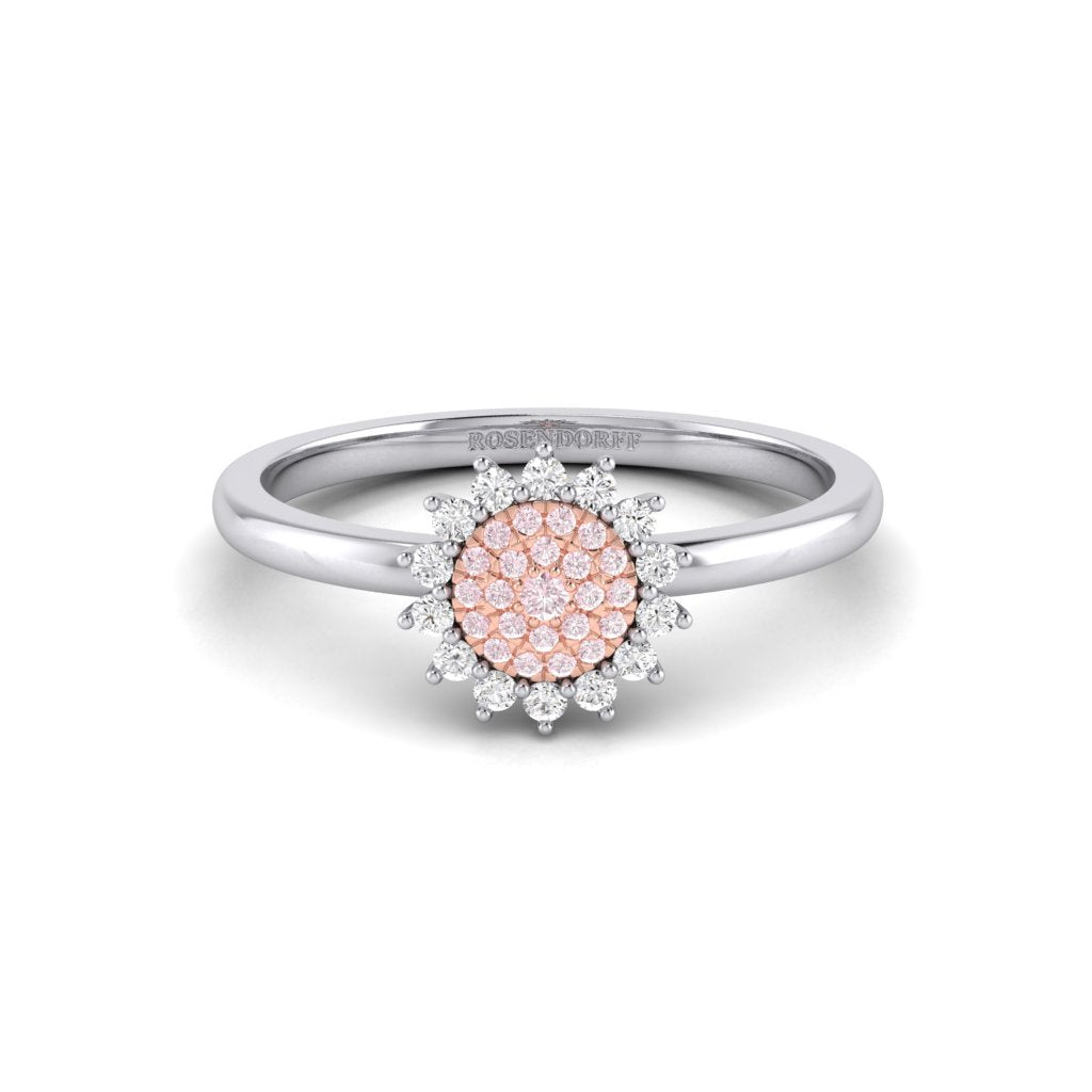 Eminence Pinks Diamond Sunflower Ring | White Gold