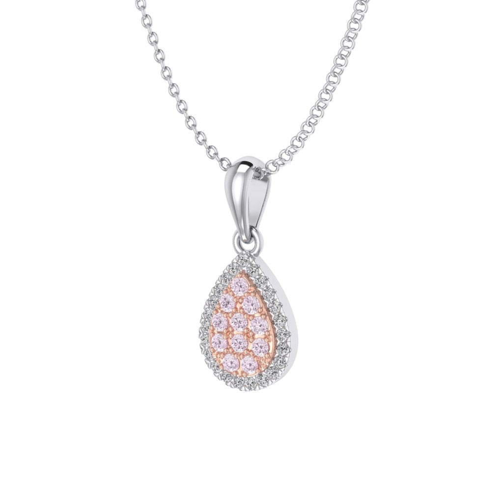 Eminence Pinks Diamond Pear Pendant | White Gold
