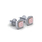 Eminence Pinks Diamond Square Earrings | White Gold
