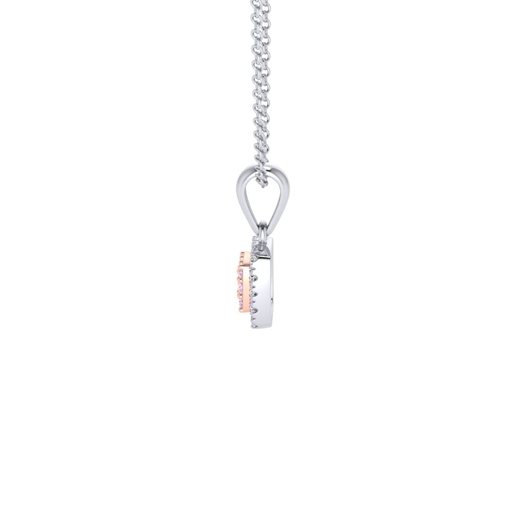 Eminence Pinks Diamond Square Pendant | White Gold
