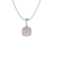 Eminence Pinks Diamond Square Pendant | White Gold
