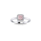 Eminence Pinks Diamond Square Ring | White Gold