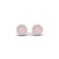 Eminence Pinks Diamond Sunflower Earrings | White Gold