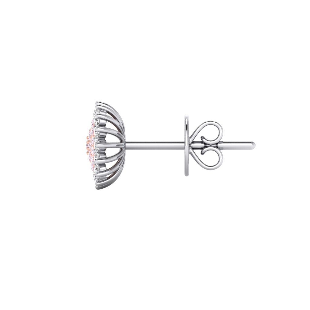 Eminence Pinks Diamond Sunflower Earrings | White Gold