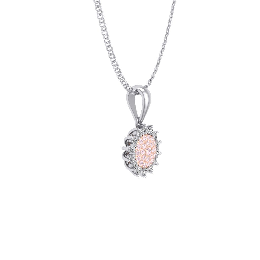 Eminence Pinks Diamond Sunflower Pendant | White Gold