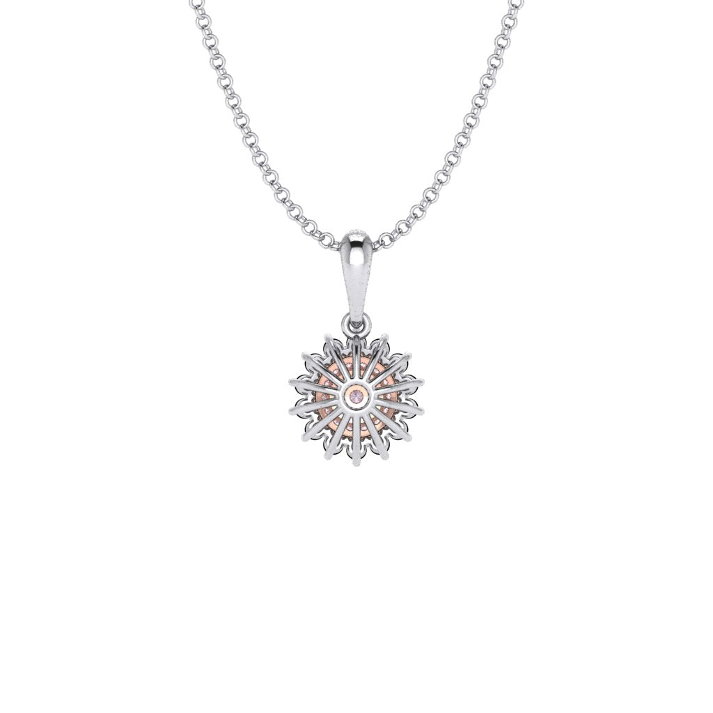 Eminence Pinks Diamond Sunflower Pendant | White Gold