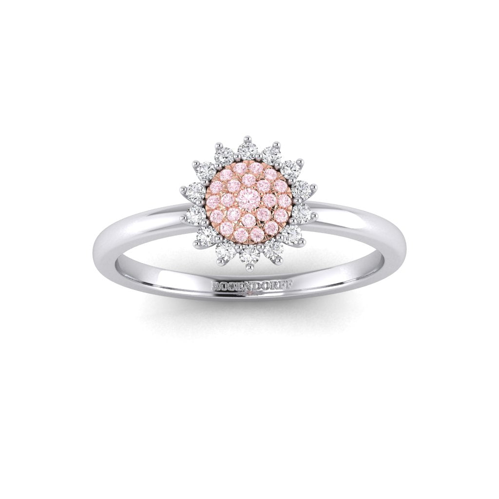 Eminence Pinks Diamond Sunflower Ring | White Gold