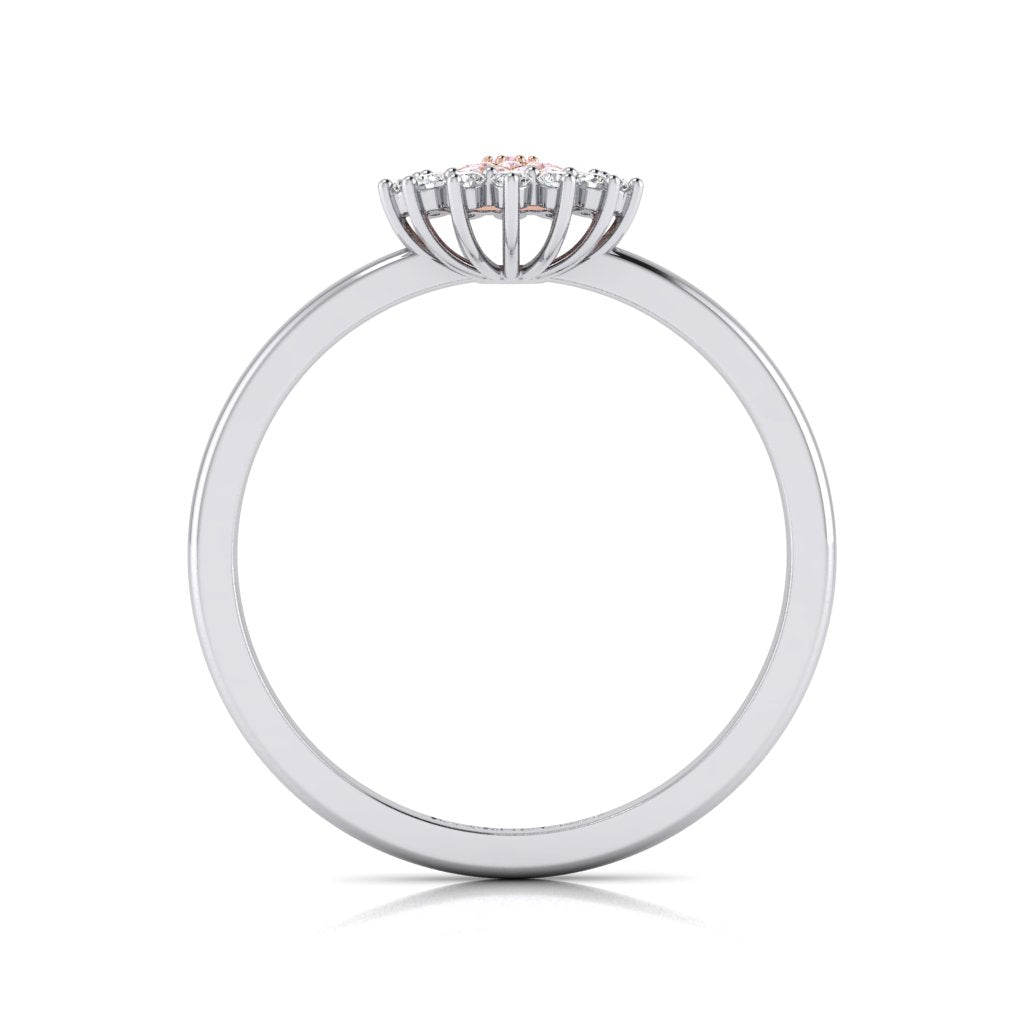 Eminence Pinks Diamond Sunflower Ring | White Gold