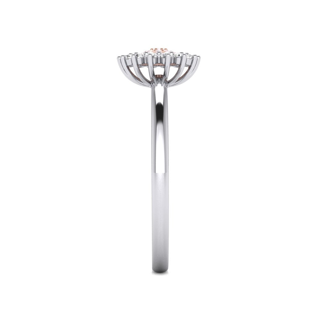 Eminence Pinks Diamond Sunflower Ring | White Gold