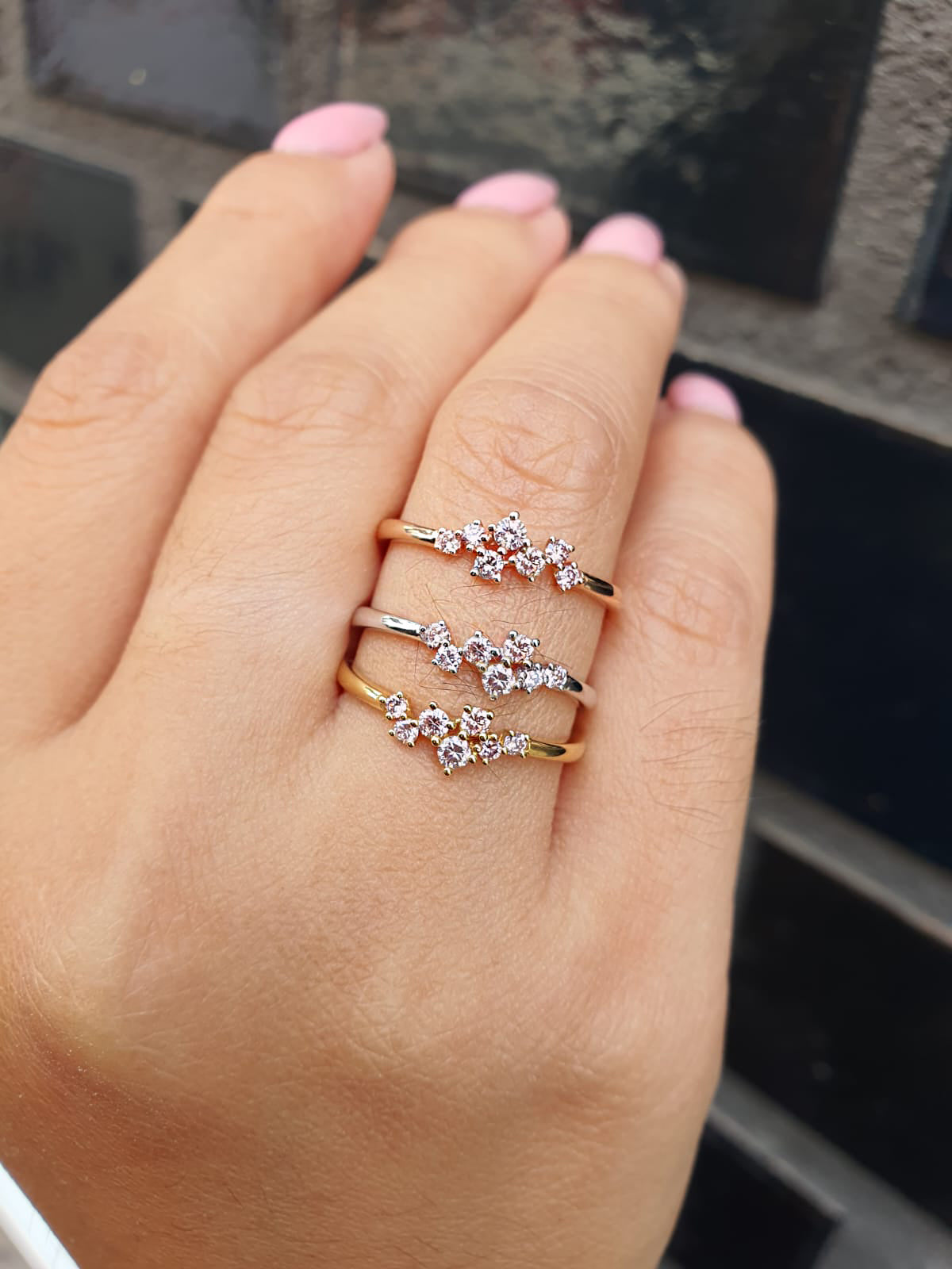 Eminence Pink Scattered Diamond Ring