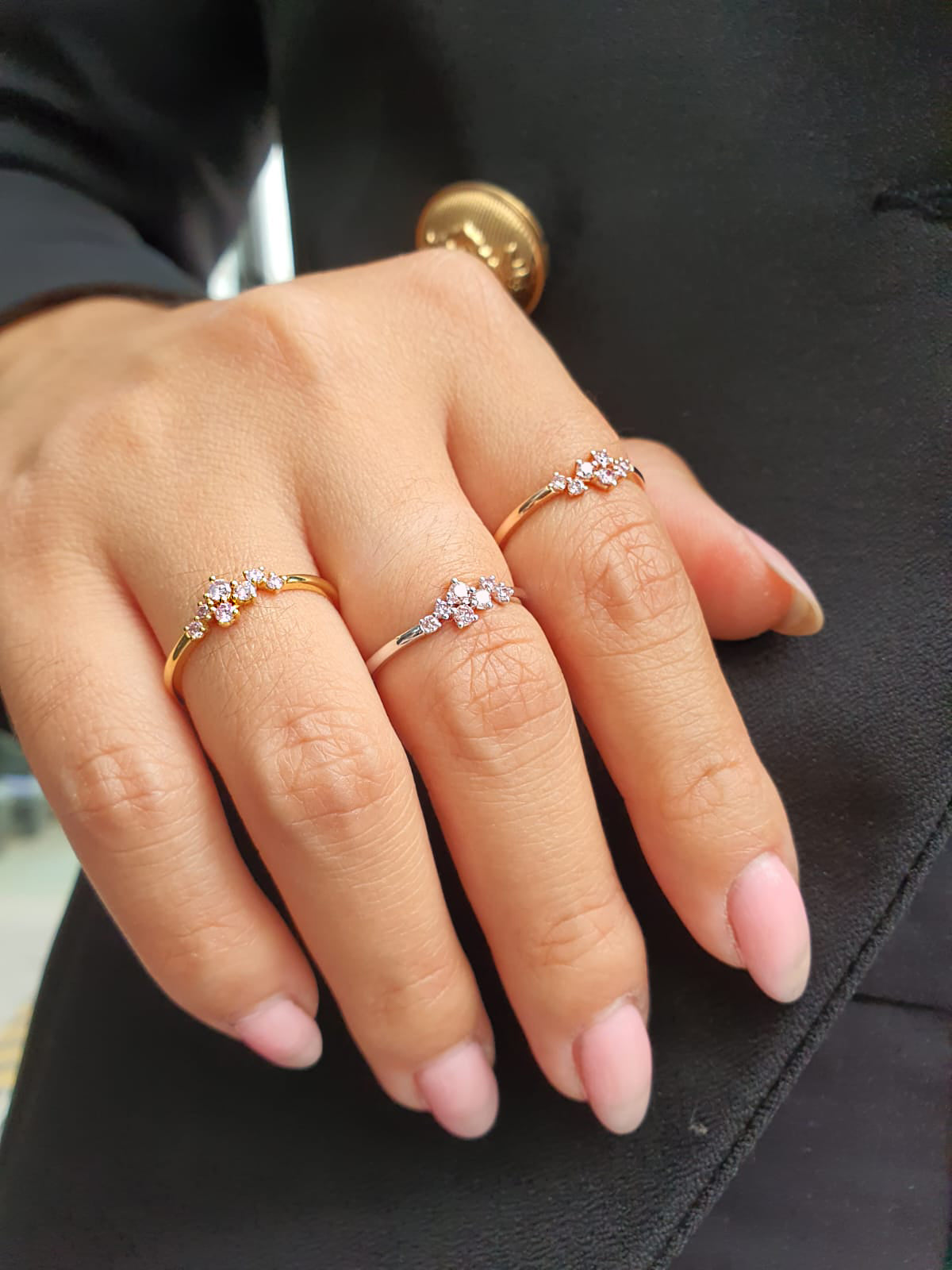 Eminence Pink Scattered Diamond Ring