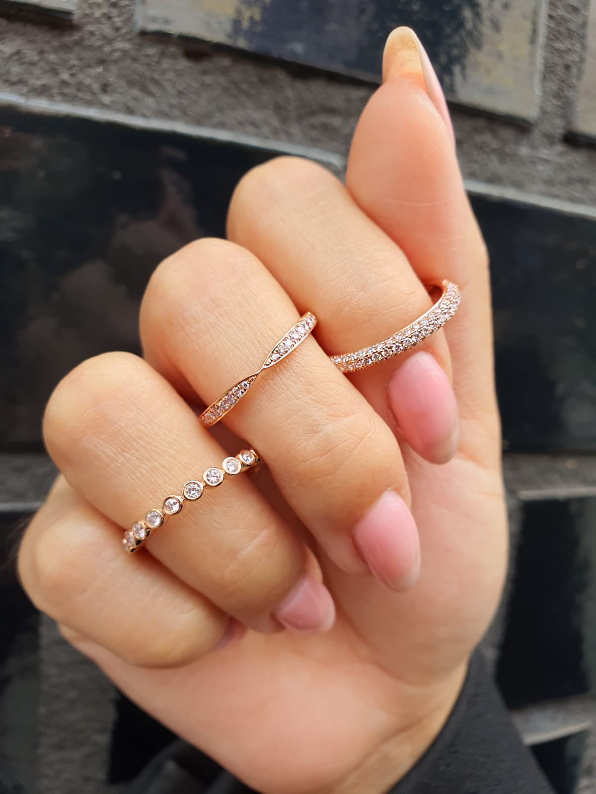 Eminence Pinks Micro Pave Ring