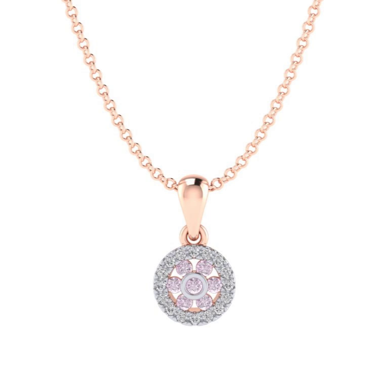 Eminence Pinks Diamond Halo Pendant