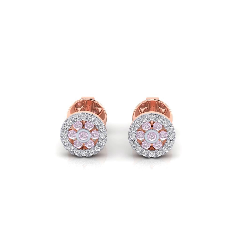Eminence Pinks Diamond Halo Earrings - Rosendorff Diamond Jewellers