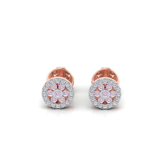 Eminence Pinks Diamond Halo Earrings - Rosendorff Diamond Jewellers