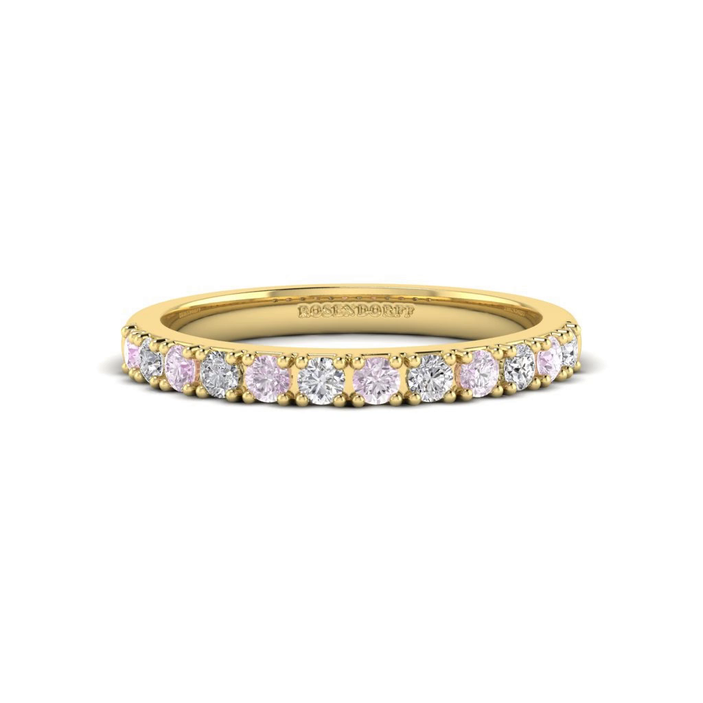 Eminence Pinks & White Diamond Ring in Yellow Gold - Rosendorff Diamond Jewellers