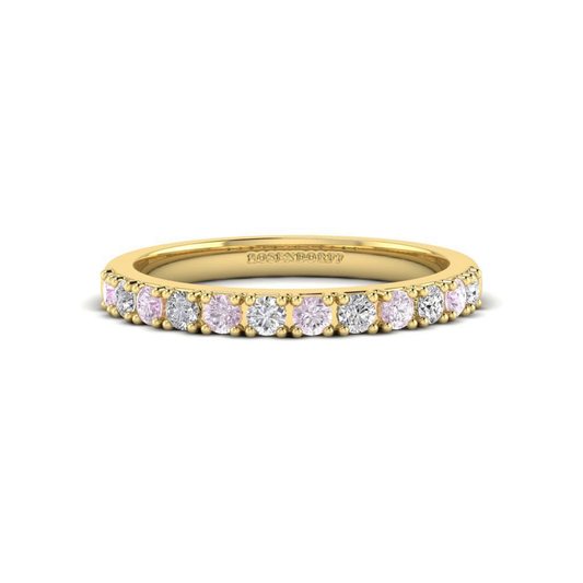 Eminence Pinks & White Diamond Ring in Yellow Gold - Rosendorff Diamond Jewellers