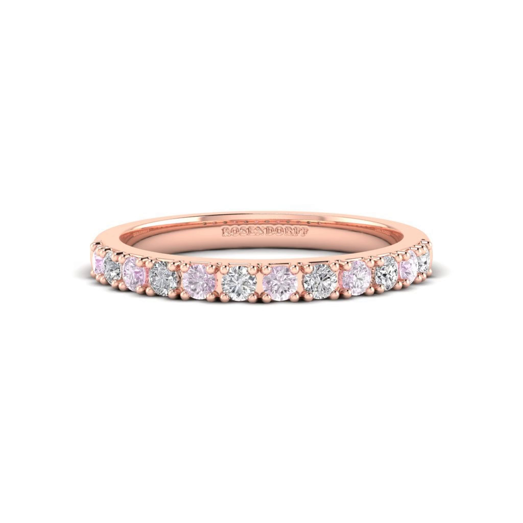 Eminence Alternating Pink & White Diamond Ring - Rosendorff Diamond Jewellers
