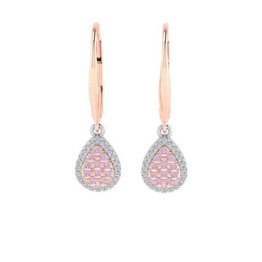 Eminence Pinks Diamond Pear Earrings