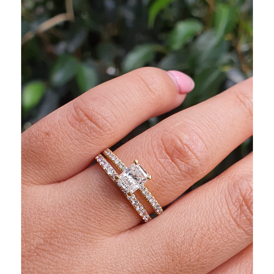 Eminence Pinks & White Diamond Ring in Yellow Gold - Rosendorff Diamond Jewellers