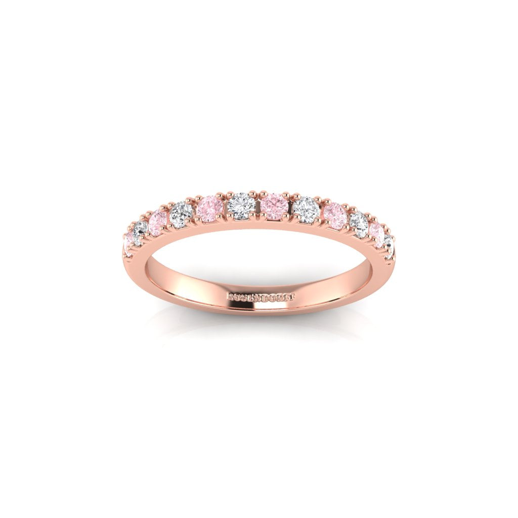 Eminence Alternating Pink & White Diamond Ring - Rosendorff Diamond Jewellers