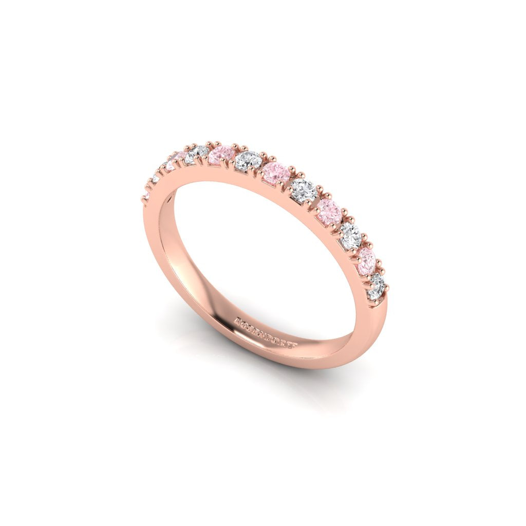 Eminence Alternating Pink & White Diamond Ring - Rosendorff Diamond Jewellers