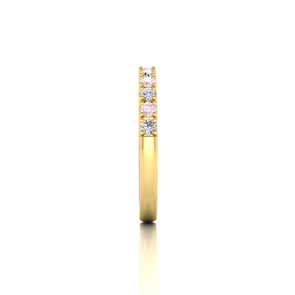 Eminence Pinks & White Diamond Ring in Yellow Gold - Rosendorff Diamond Jewellers