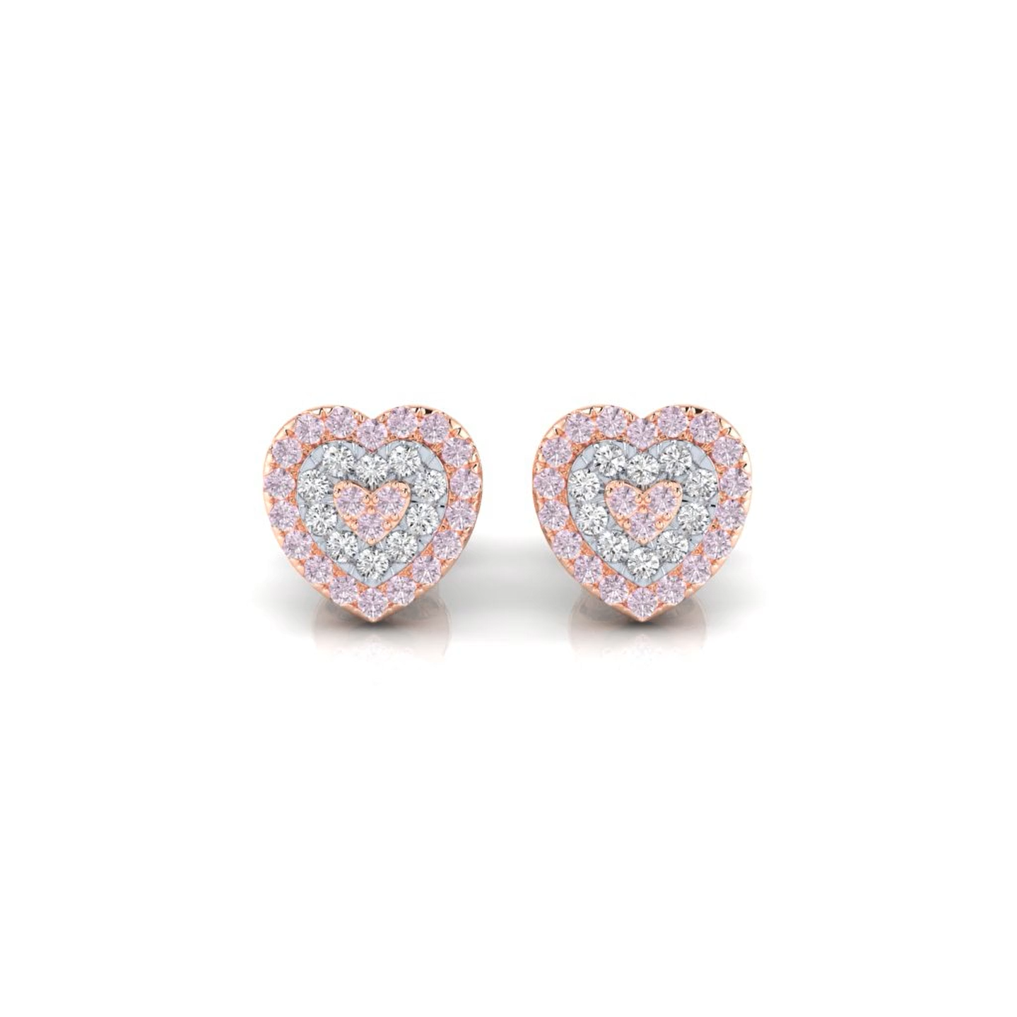 Eminence Pinks Diamond Heart Earrings - Rosendorff Diamond Jewellers
