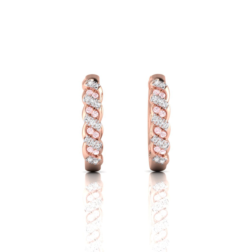 Eminence Pinks Twist Huggies - Rosendorff Diamond Jewellers