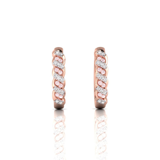 Eminence Pinks Twist Huggies - Rosendorff Diamond Jewellers