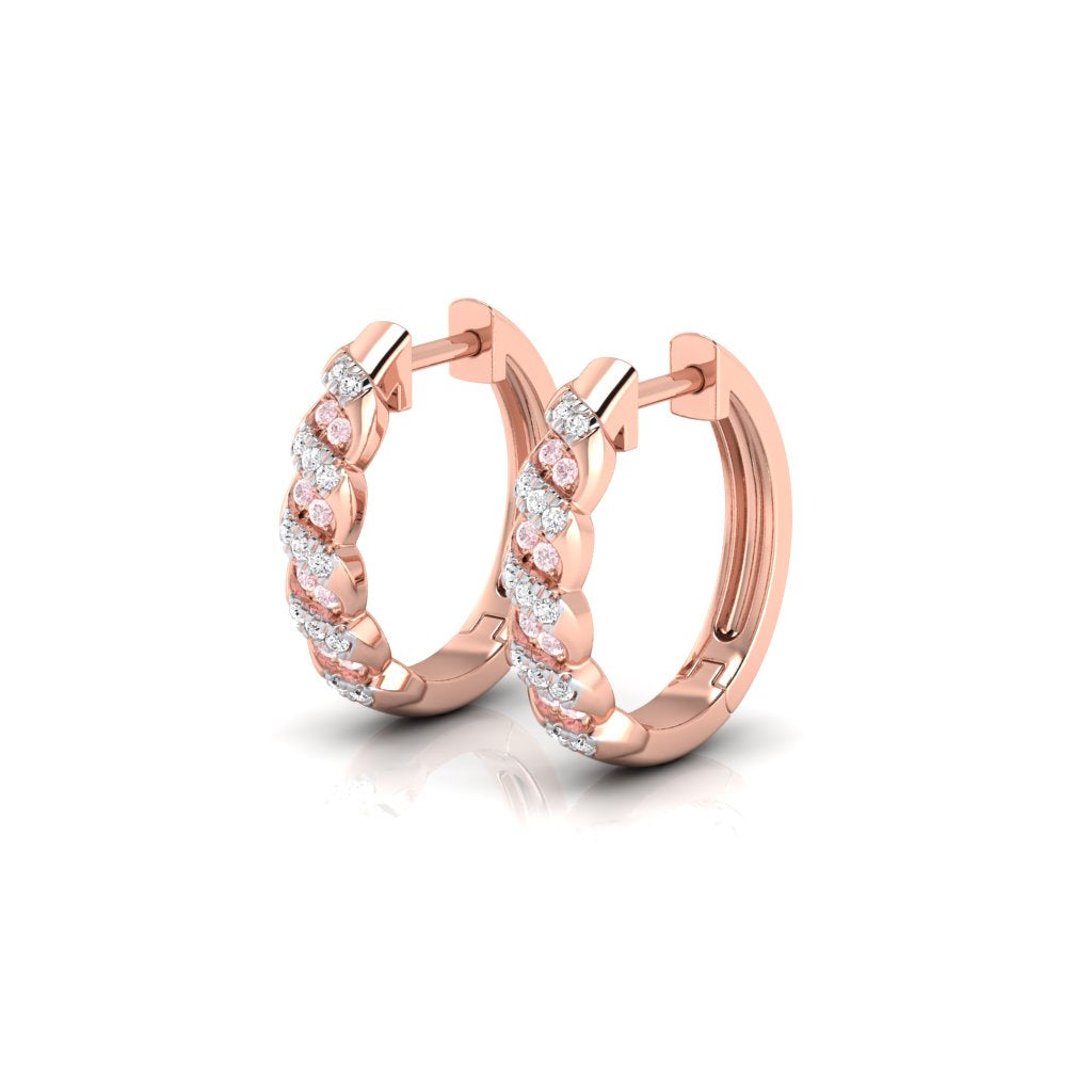 Eminence Pinks Twist Huggies - Rosendorff Diamond Jewellers