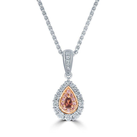 Pink Champagne Diamond Halo Pendant