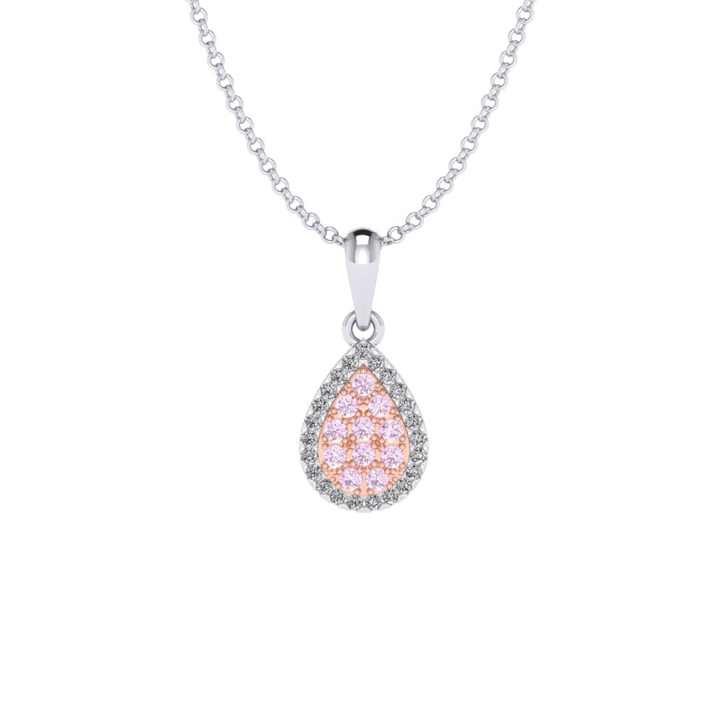 Eminence Pinks Diamond Pear Pendant | White Gold