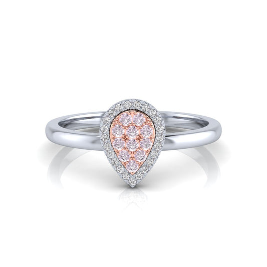 Eminence Pinks Diamond Pear Ring | White Gold