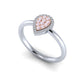 Eminence Pinks Diamond Pear Ring | White Gold