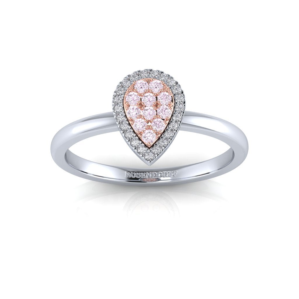 Eminence Pinks Diamond Pear Ring | White Gold