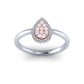 Eminence Pinks Diamond Pear Ring | White Gold