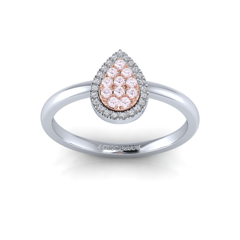 Eminence Pinks Diamond Pear Ring | White Gold