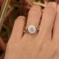 Pink Oval Diamond Ring | 18ct White Gold