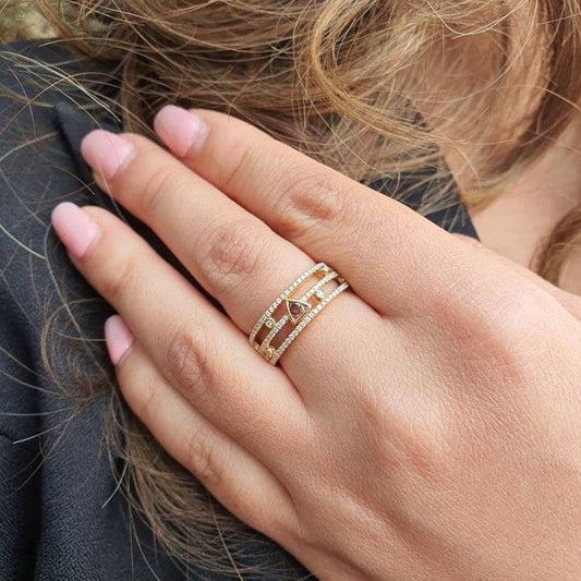 Natural Fancy Pink Ring