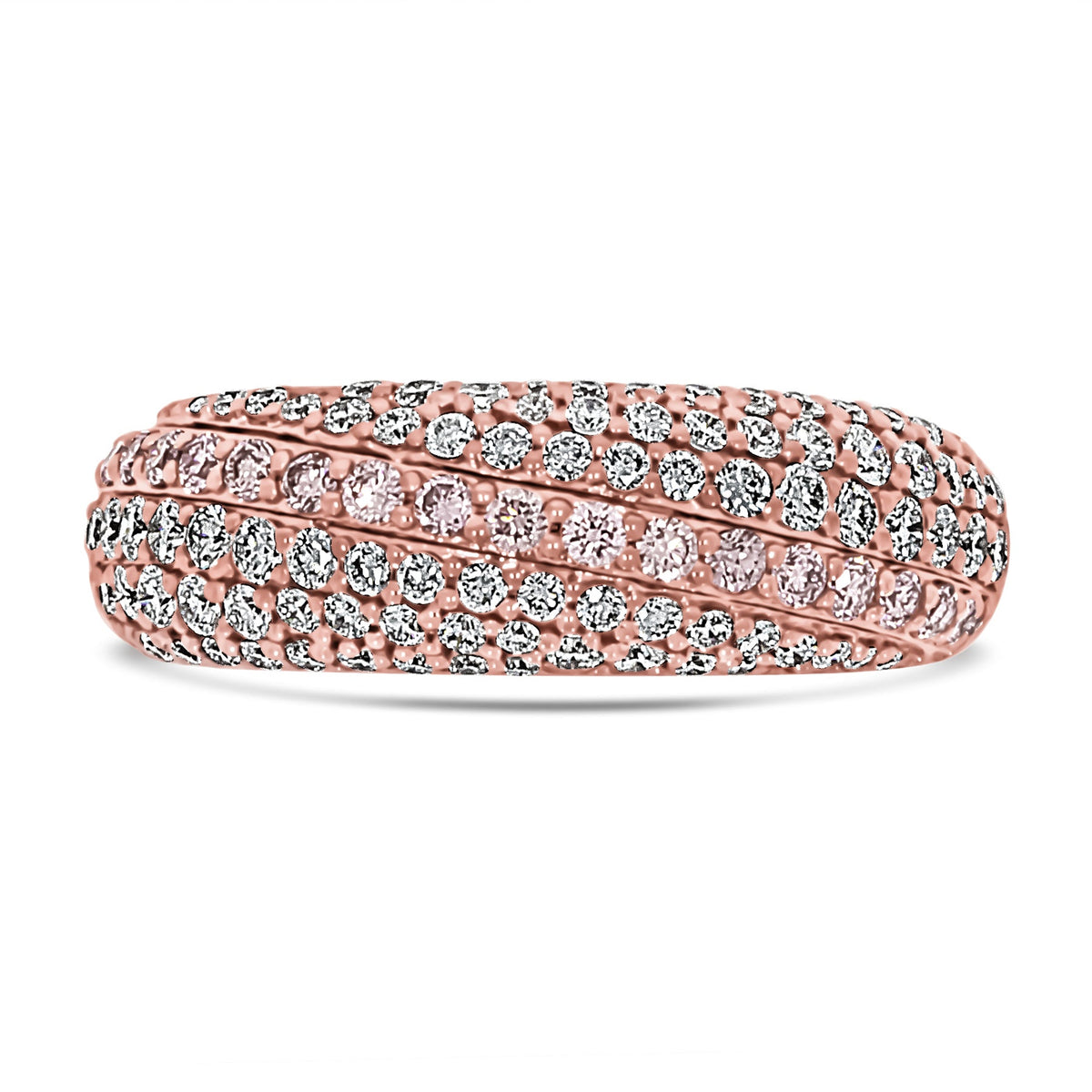 Pave Dome Pink Diamond Ring